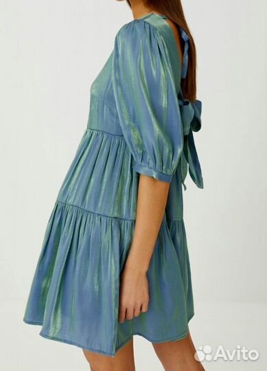 Ярусное платье с эффектом металлик