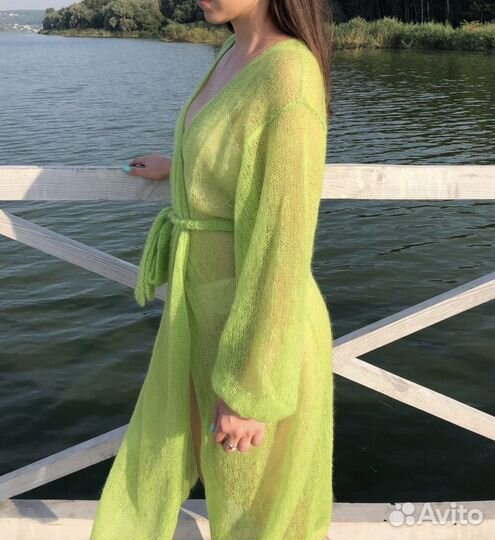 Кардиган накидка из кид мохера