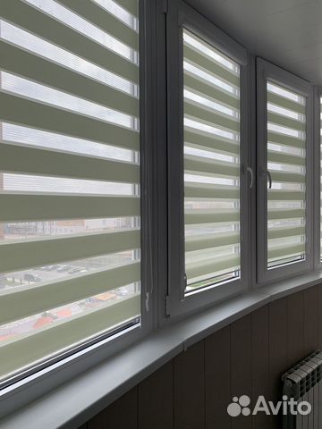 Рулонные шторы «День-ночь» фисташка