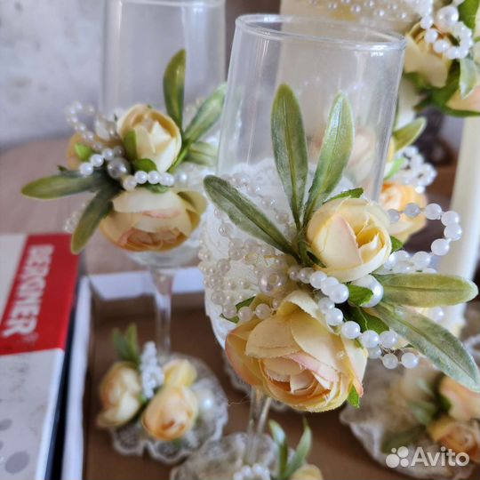 Свадебный набор посуда свечи (цена за всё)