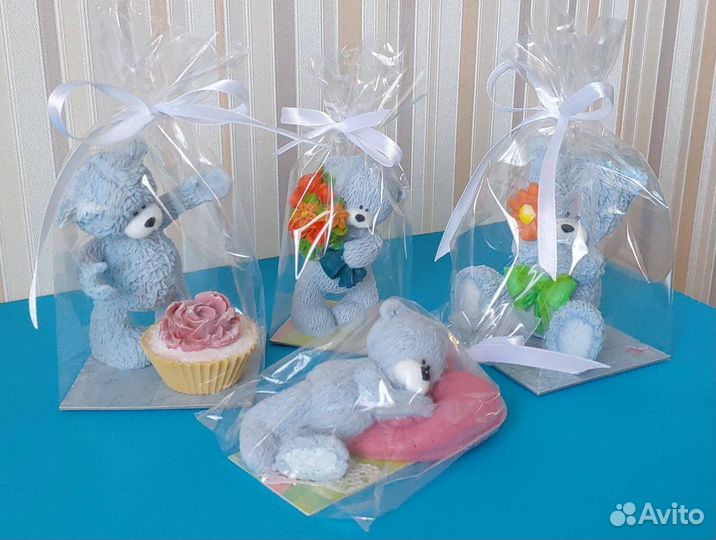 Мыло ручной работы тыква и мишка тедди