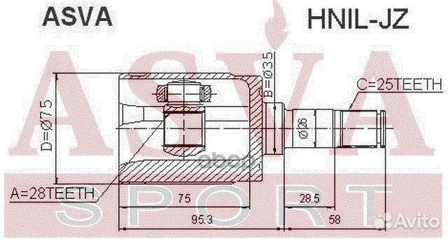 ШРУС внутренний перед лев hniljz asva