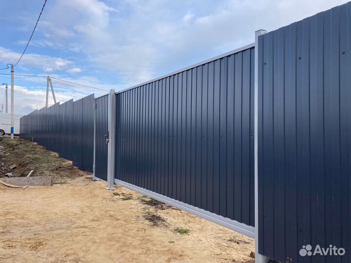 Забор из профнастила с установкой