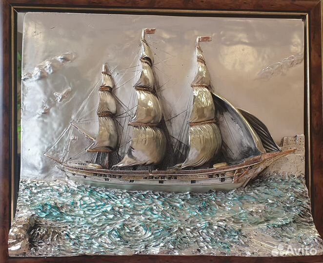 Картина 3D из серебра италия