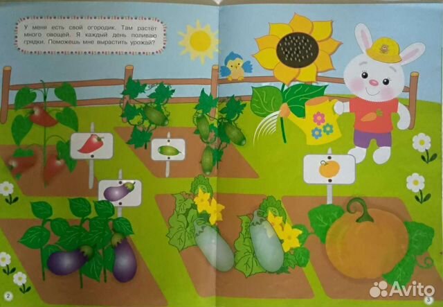 Книга Овощи и фрукты Многоразовые наклейки