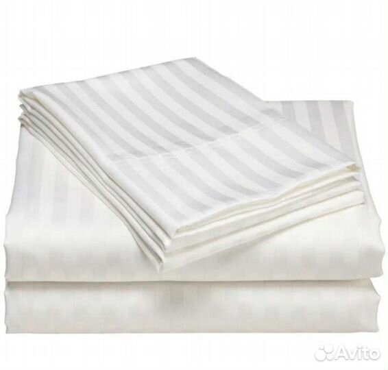 Постельное белье белое Страйп-Сатин гост