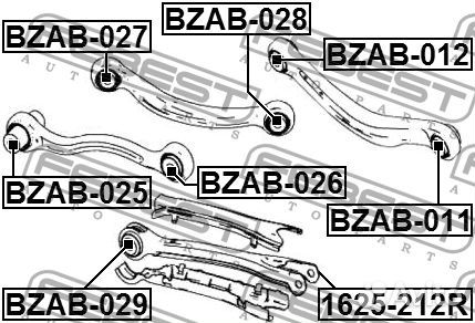 Febest bzab-028 Сайлентблок рычага задней подвески