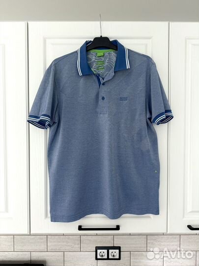 Поло Hugo Boss Green Label голубое мужское