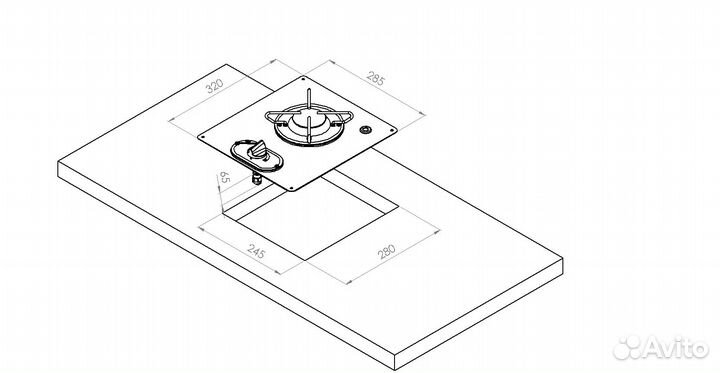Плита газовая нержавейка катер лодку 50-103-43 50