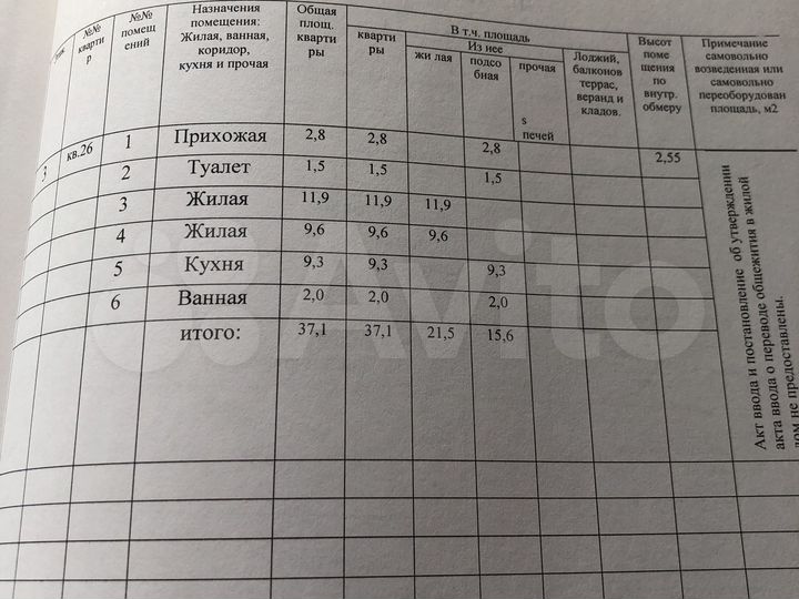 2-к. квартира, 37,1 м², 3/3 эт.