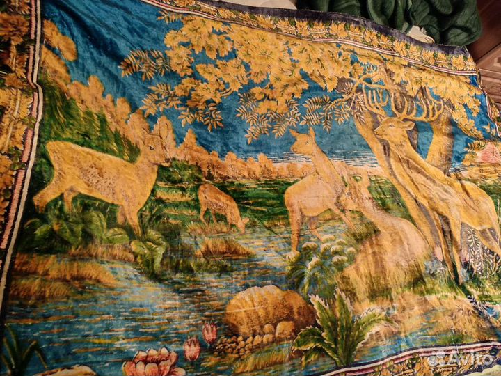 Плюшевый коврик,покрывало ретро винтаж СССР