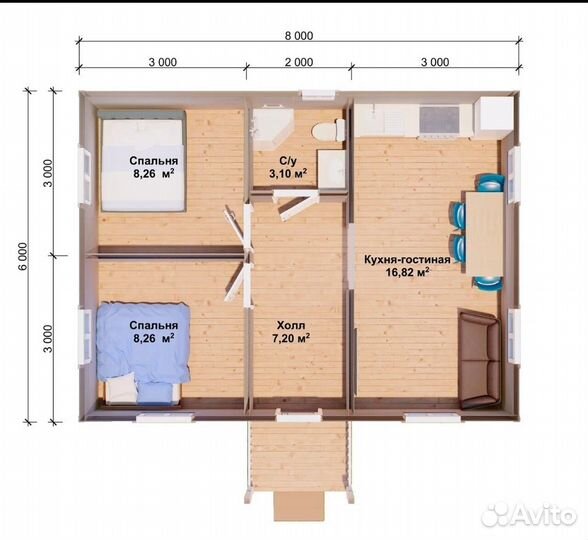 Каркасный дом 6х8 Цена под ключ