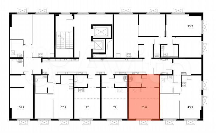 Квартира-студия, 25,8 м², 14/14 эт.