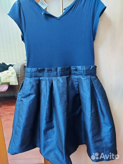 Платье для девочки, синее, Next, 128 см