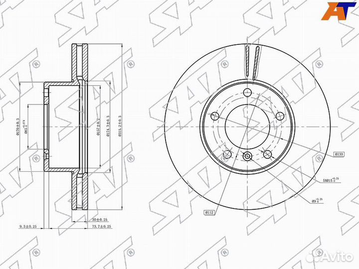 Диск тормозной перед mercedes W463 G500 90- STA463