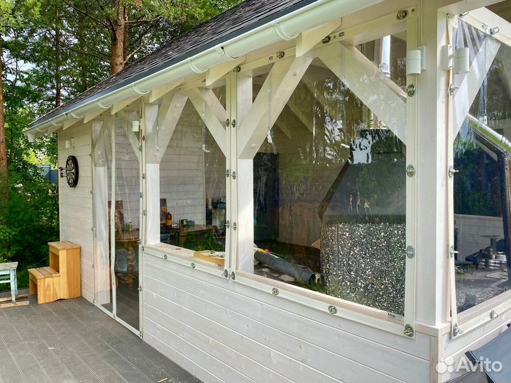 Мягкие окна на беседку