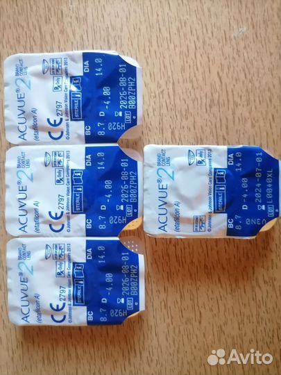 Линзы контактные acuvue2 (4шт)