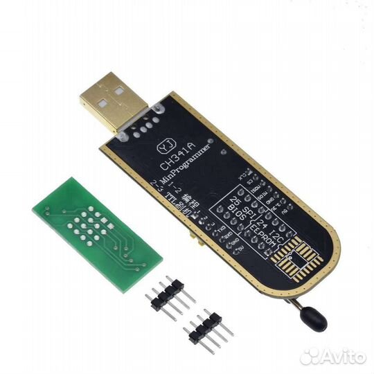Программатор eeprom CH341A 24 25 c зажимом