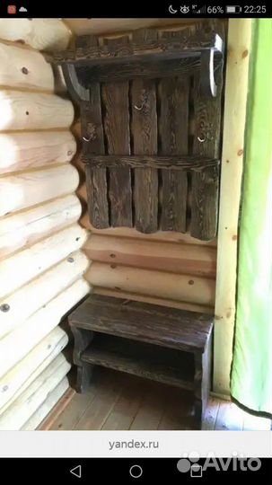 Вешалка, Обувница, полочка из массива сосны