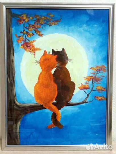 «Влюбленные» Картина в раме 40х30