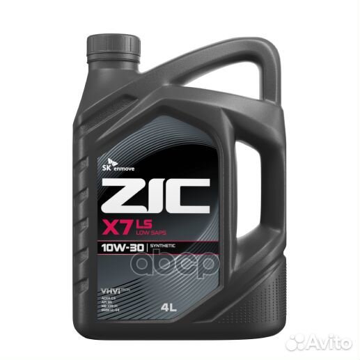 ZIC X7 LS 10W30 (4L) масло мот.синт API SN/CF