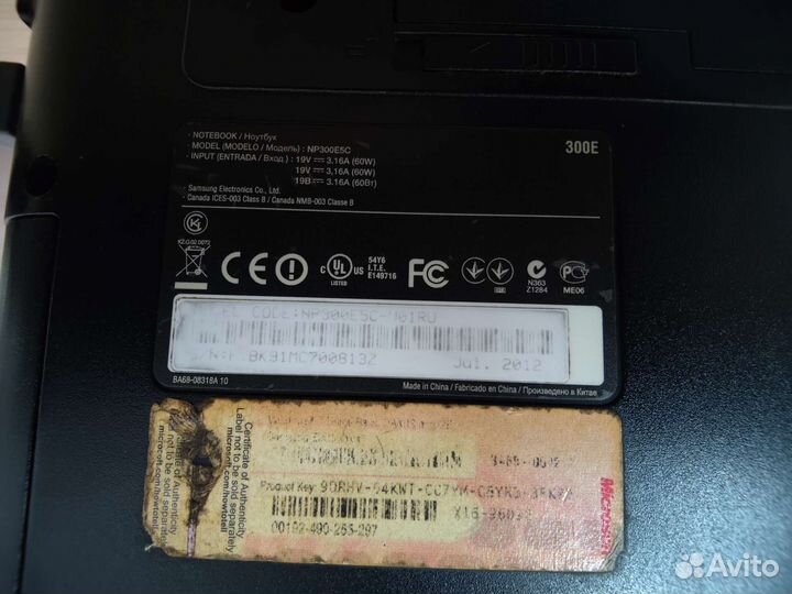 Ноутбук samsung np300e5c
