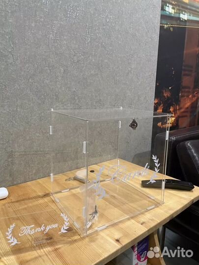 Прозрачная акриловая коробка для свадьбы