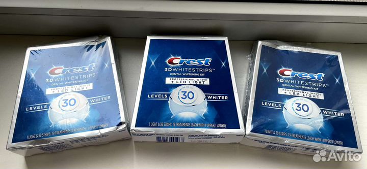 Полоски для отбеливания зубов Crest 30 Level+Лампа