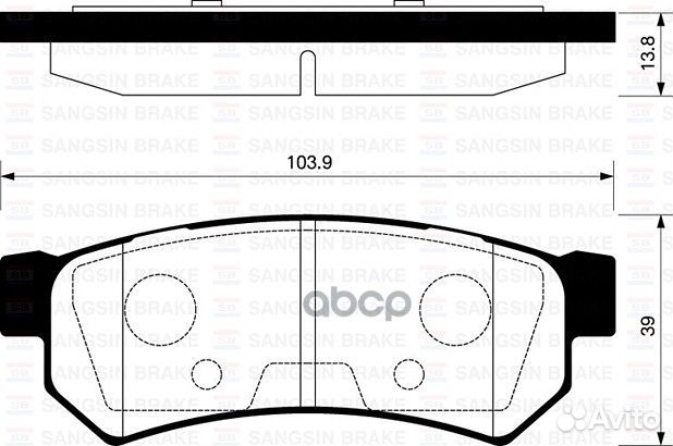 Колодки Chevrolet Lacetti R SP1257 Sangsin brake