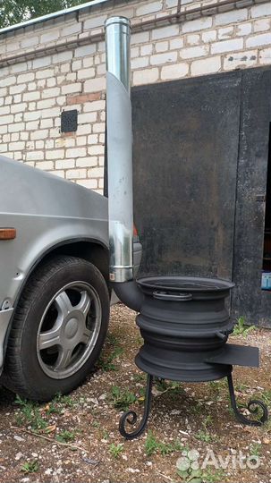 Печь для казана с трубой