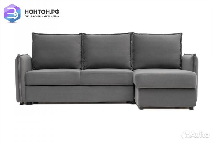 Диван угловой дельфин Джерси серый