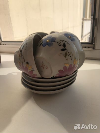 Чайный сервиз СССР дулево цветы