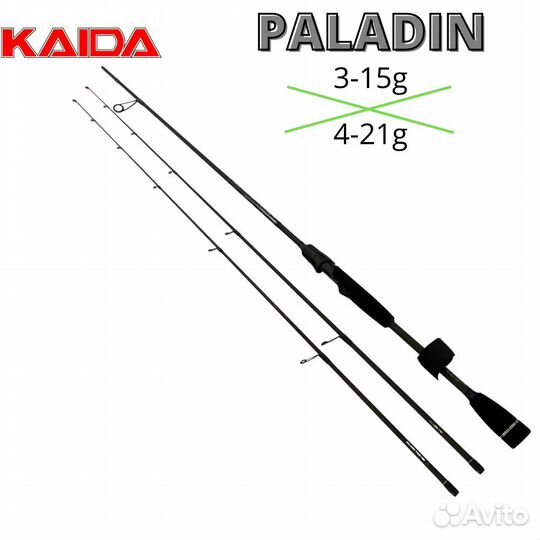 Спиннинг kaida paladin, тест 3-15g\4-21g, 2,1m
