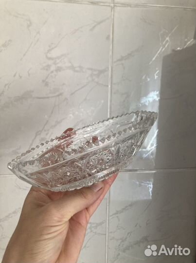 Хрустальная ваза ладья СССР