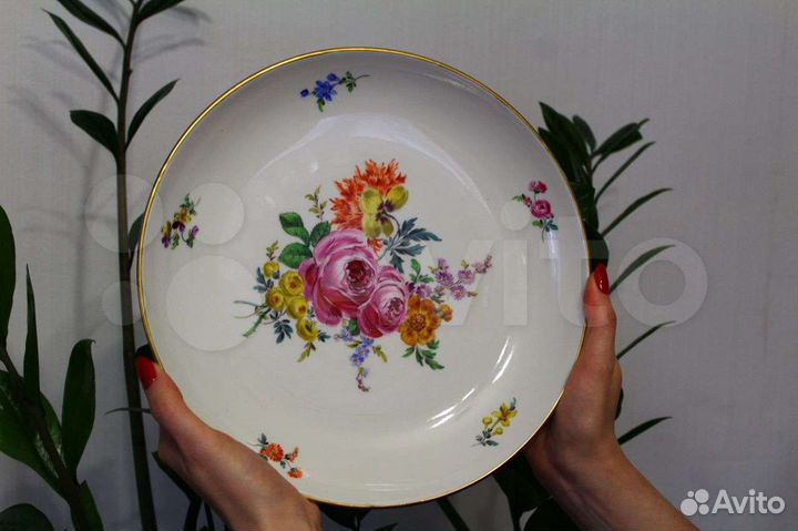 Антикварная тарелка Meissen (Мейсен), 26,5, 1945г