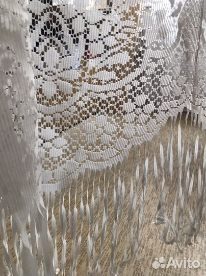 Тюль с бахромой