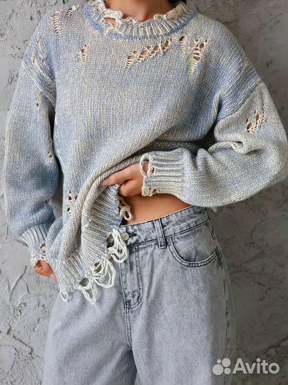 Рванный свитер Корея W