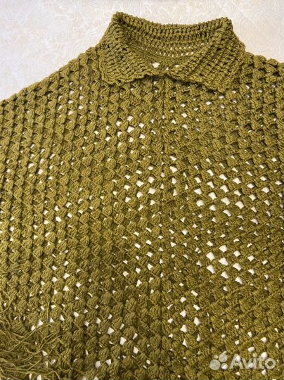 Пончо, ручная вязка