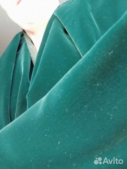 Бархат натуральный зелёный - отрез
