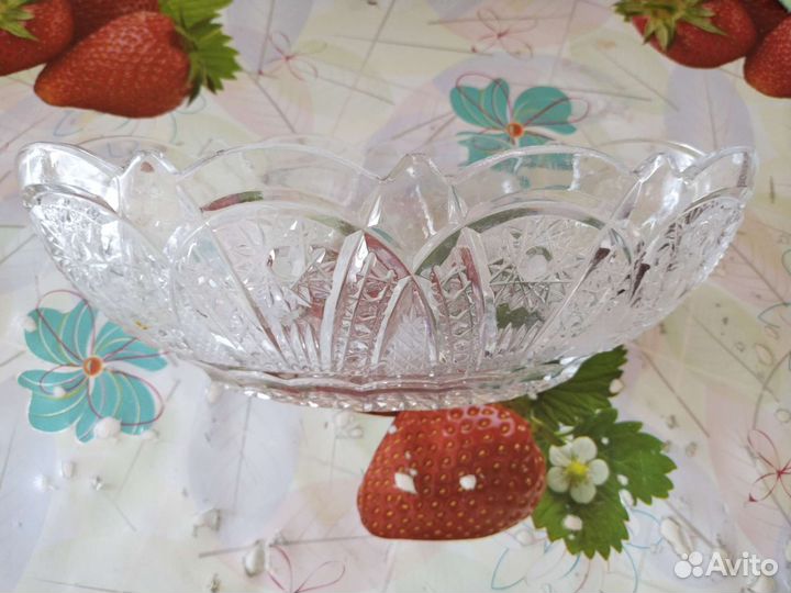 Хрустальная ладья СССР 27 см на 13 см