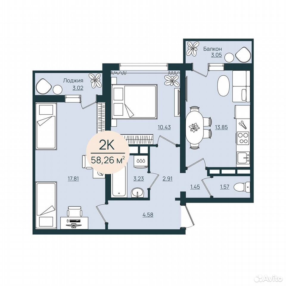 2-к. квартира, 58,3 м², 8/12 эт., Херсон