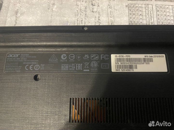 Ноутбук acer E15 e5-573G