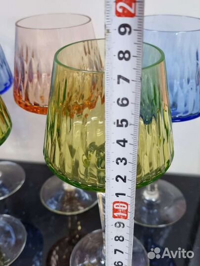 Фужеры цветной хрусталь гдр Германия