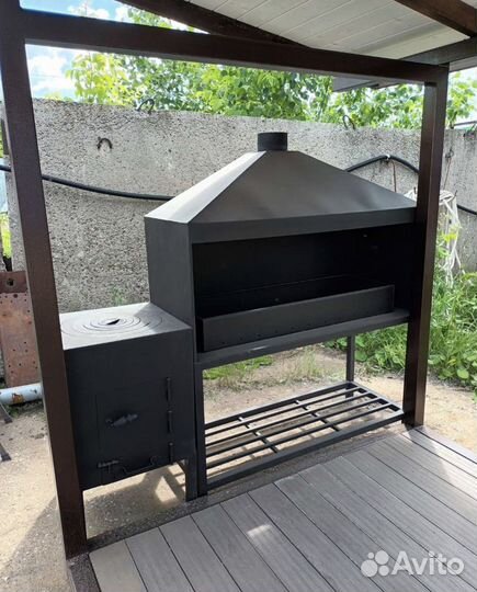 Мангальный комплекс из металла в беседку