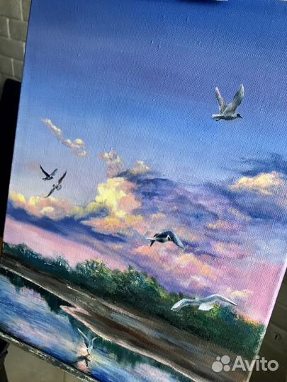 Картина маслом на холсте пейзаж «Летай»