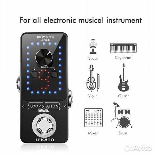 Looper гитарная петля40 минут записи9 треков