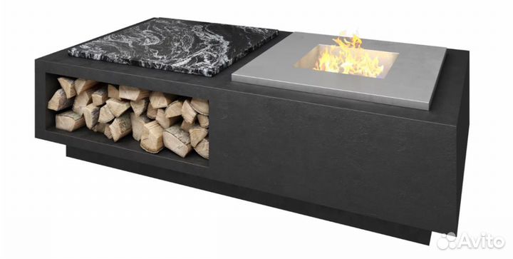 Гриль-стол Эльбрус фудзияма 1000х1900 гранит черны