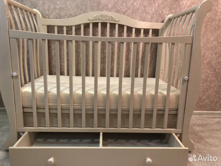 Кроватка детская + ортопедический матрас+бортики