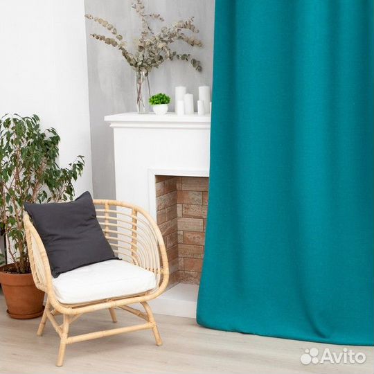 Штора портьерная Этель 'Структурная', цвет синий