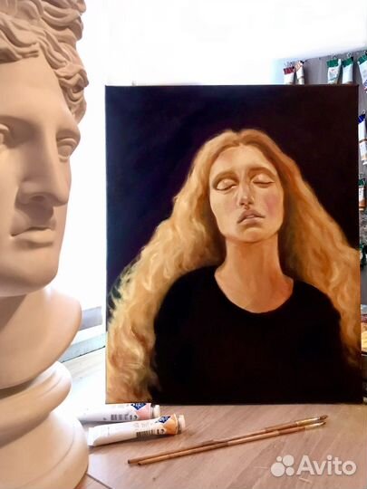 Картина маслом, ренессанс, портрет, 40/50 см
